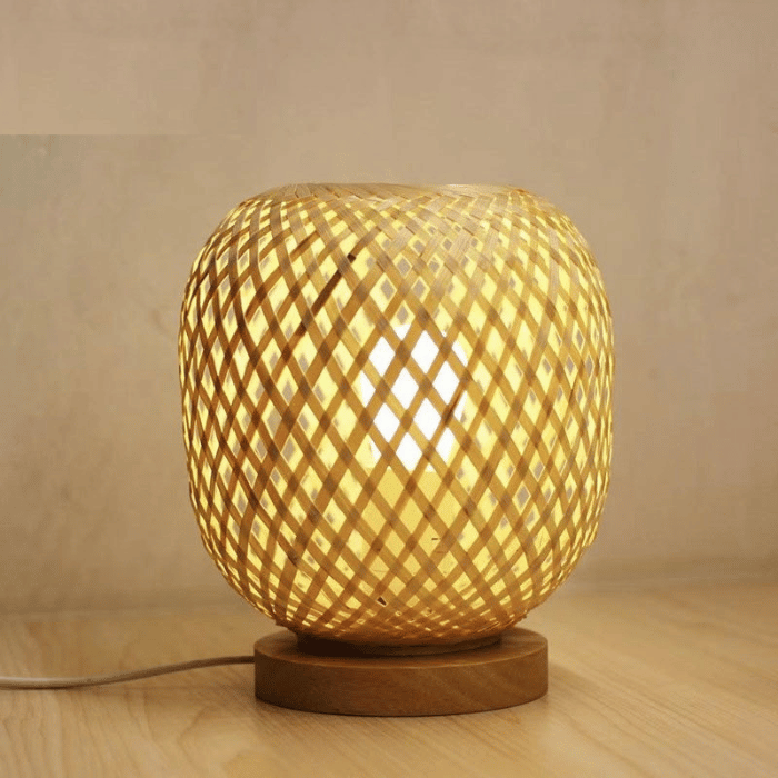 image of Lampe de chevet bambou tissé