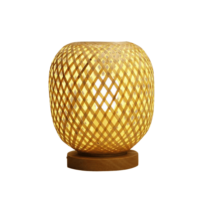 Lampe de chevet bambou tissé